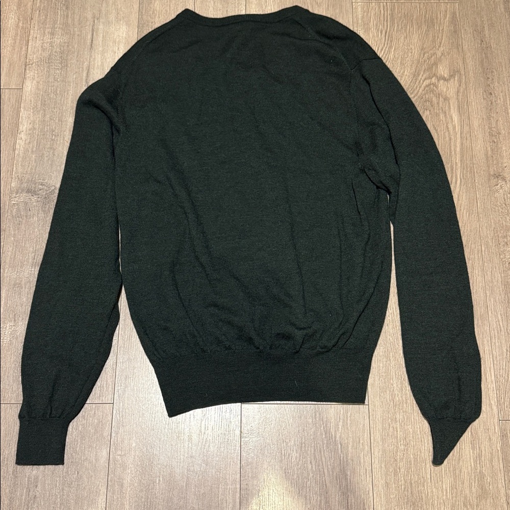 Peter Millar Dark Green V-Neck Sweater - Picture 4 of 5
